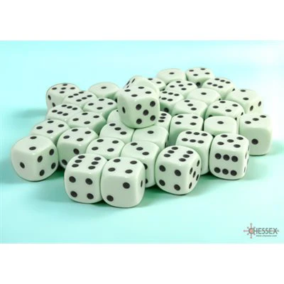 Chessex: 36x D6: 12 mm: Opaque Pastel: Green / Black - Image 2