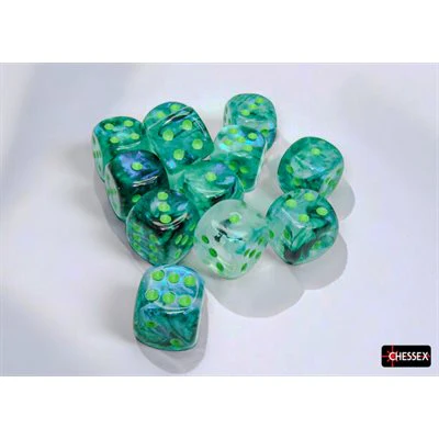 Chessex: Borealis 12D6 Dice Kelp/Light Green Luminary - Image 2