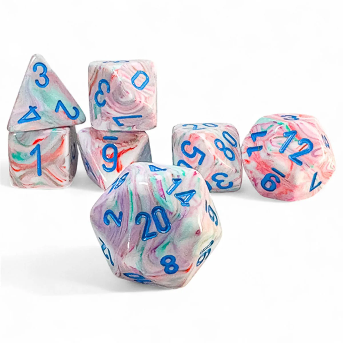 Chessex: Festive: Mega-Hedral 7pc Pop Art/Blue
