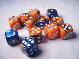 Chessex: Gemini 16mm Blue-Orange / White (12)