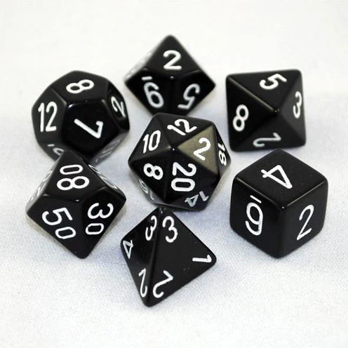 Chessex: Opaque 7Pc Black/White
