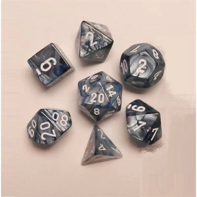 Chessex: Lustrous 7P Slate / White