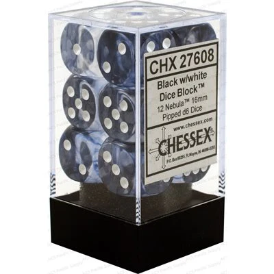 Chessex: Nebula 12D6 Black/White