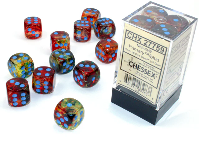 Chessex: Nebula 12D6 Primary/Blue Luminary