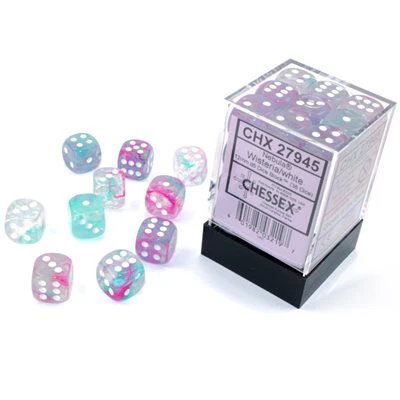 Chessex: Nebula 12mm 36 Dice Wisteria / White