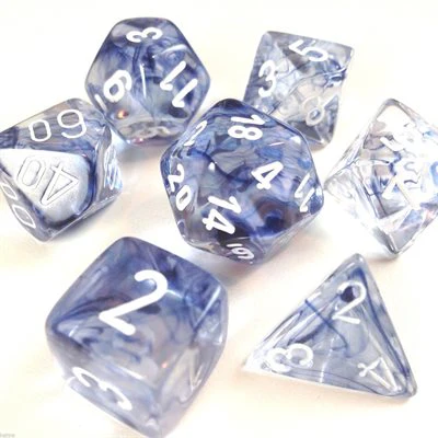 Chessex: Nebula 7PC Black / White
