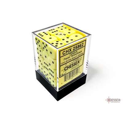 Chessex: Opaque 12mm Pastel Yellow/Black