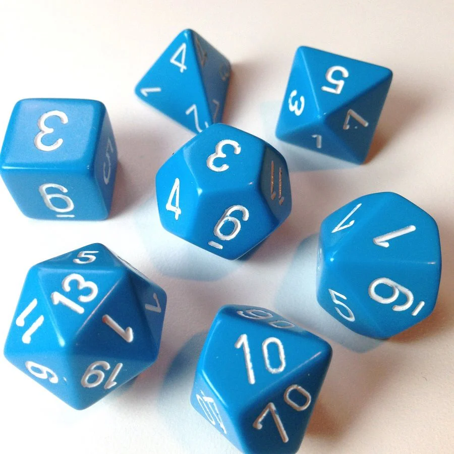 Chessex: Opaque 7Pc Light Blue/White