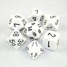 Chessex: Opaque 7Pc White / Black
