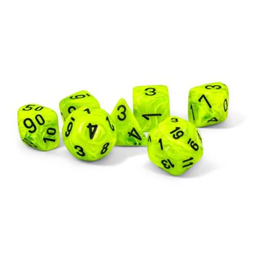 Chessex: Vortex: Mega-Hedral 7pc Bright Green/Black