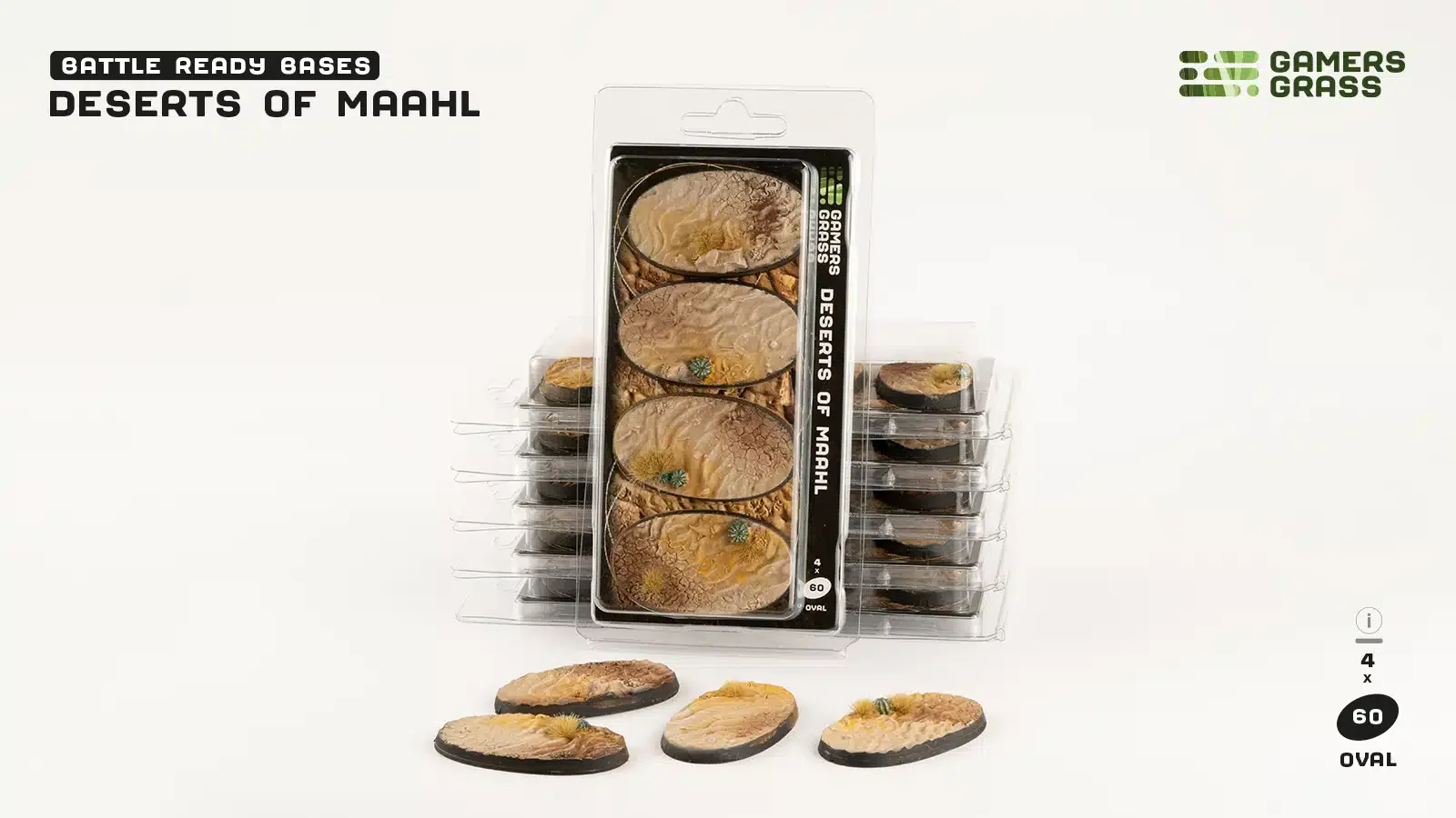 Gamer Grass: Deserts of Maahl Bases, Oval 60mm x 4