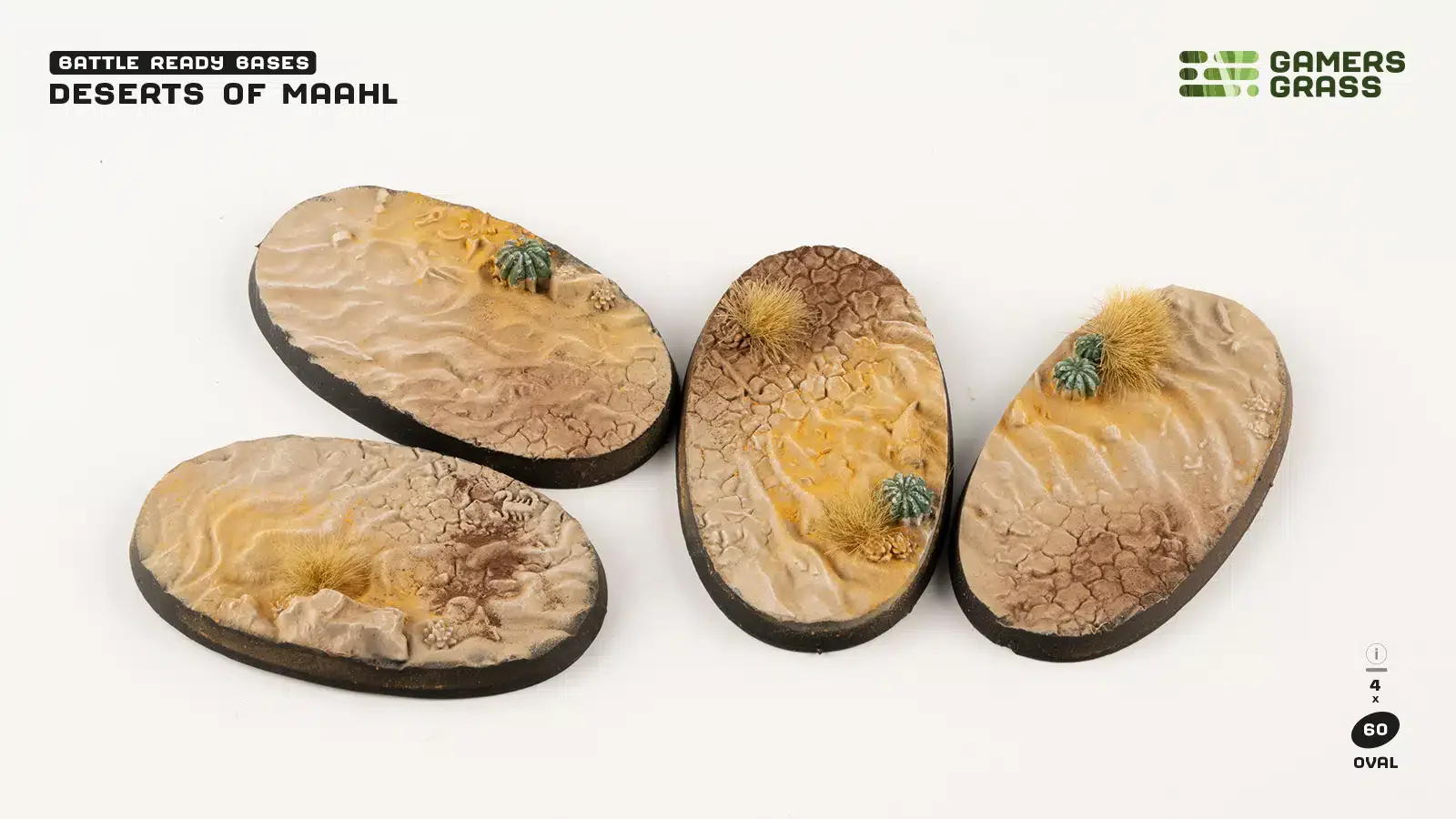Gamer Grass: Deserts of Maahl Bases, Oval 60mm x 4 - Image 2