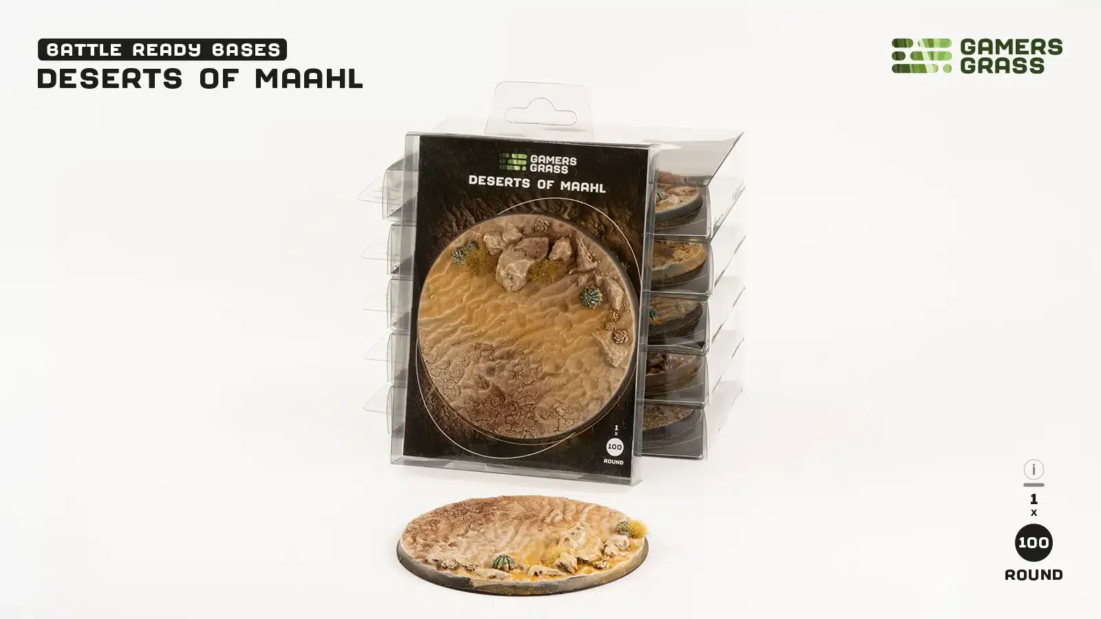 Gamer Grass: Deserts of Maahl Bases, Round 100 mm