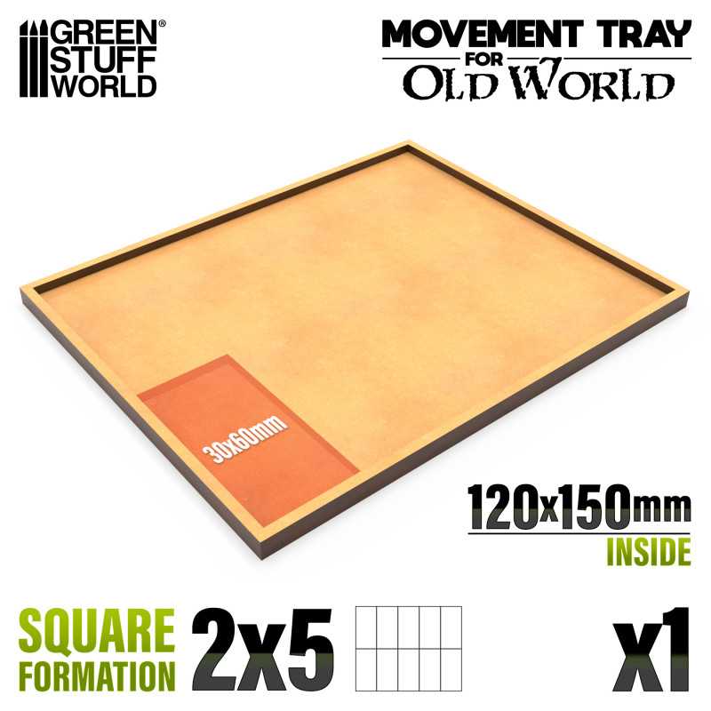 Green Stuff World: MDF Movement Trays 120x150mm Square Formation 2x5