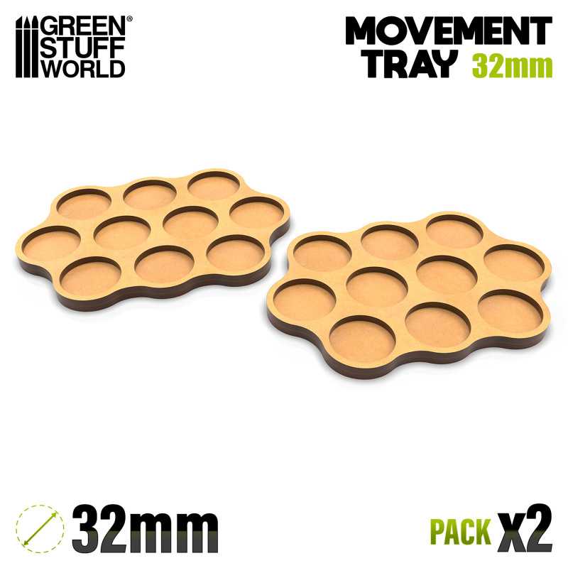 Green Stuff World: Movement Trays 32mm Skirmish x10