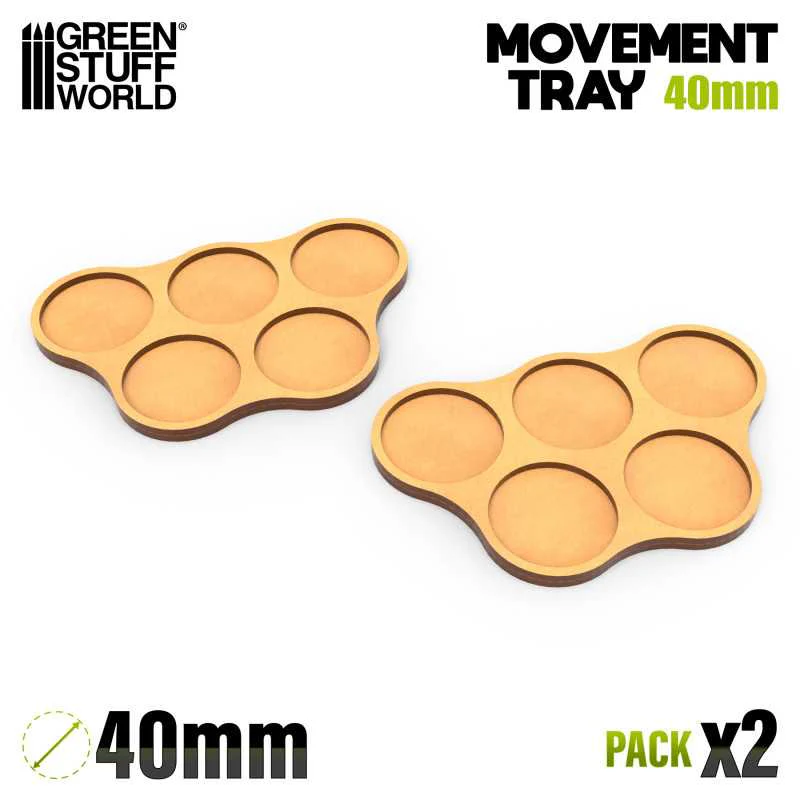 Green Stuff World: Movement Trays 40mm Skirmish x5