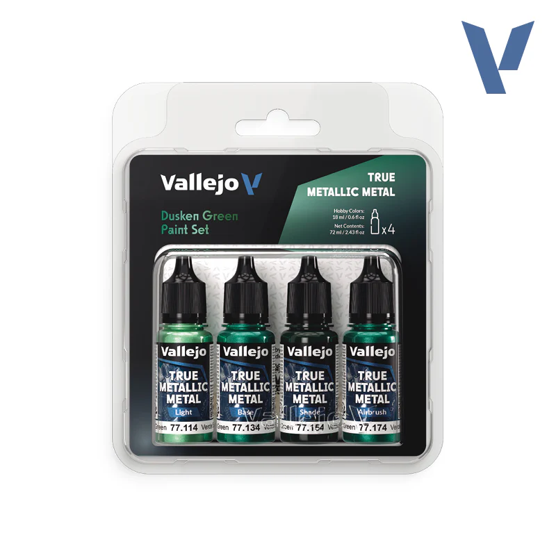 Vallejo True Metallic Metal: Dusken Green Set